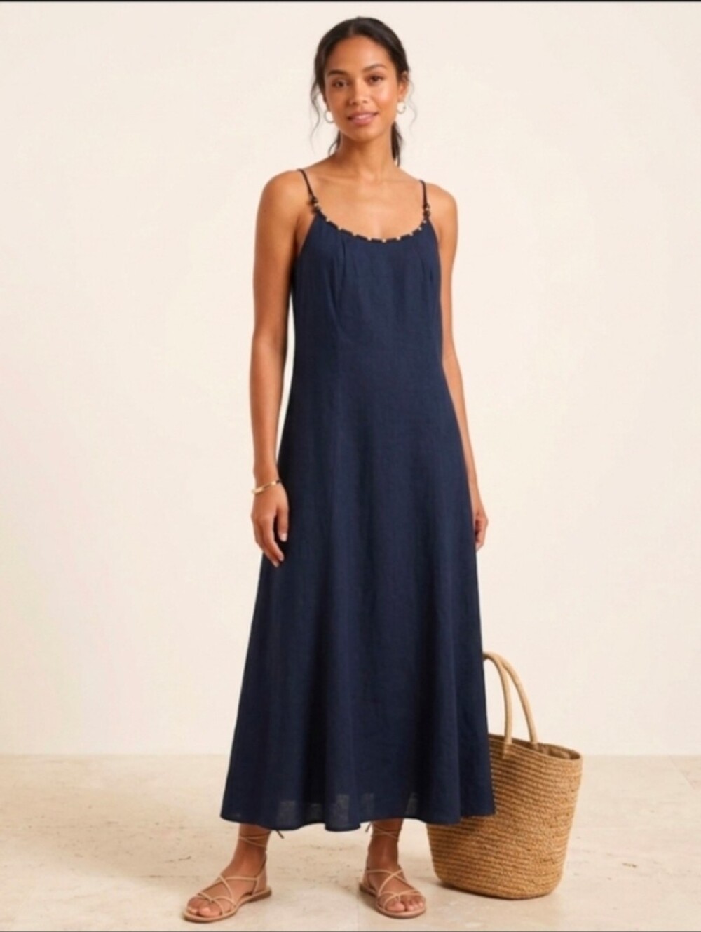 Calypso St. Barth Linen Blend Maxi Dress